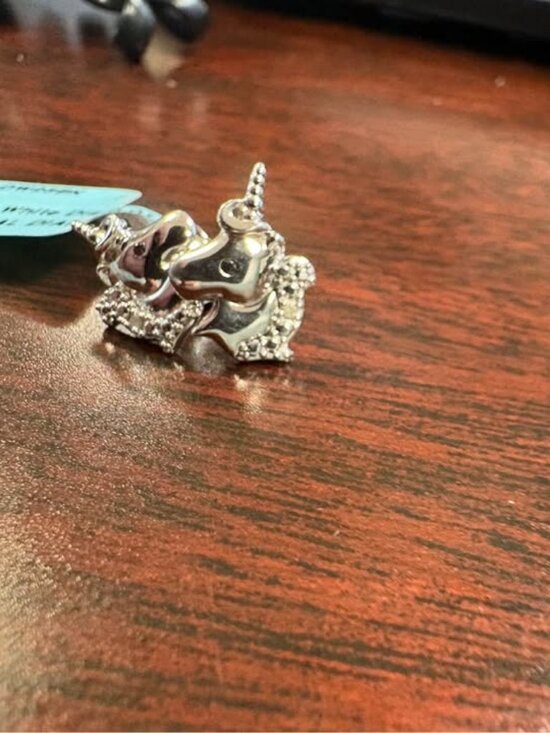 Jewelry - Sterling Silver Unicorn Stud Earrings with Black and White Diamonds